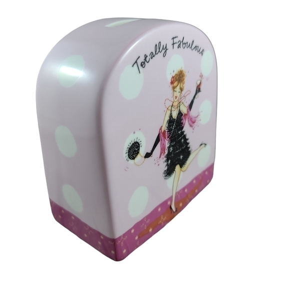 𝅺pink Totally Fabulous Ceramic Money Piggy Bank Gift Girls Fashion Room Decor - Picture 2 of 3